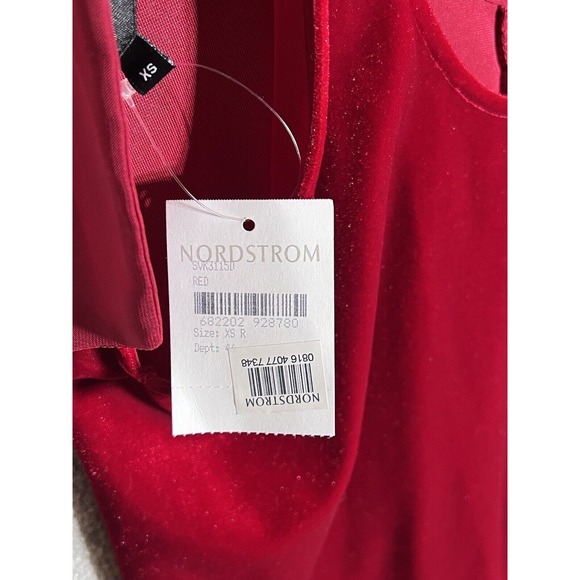 Gibson x Glam Squad Velour Adjustable Tie Strap Tank Top Womens Size XS Red NWT - Picture 7 of 8